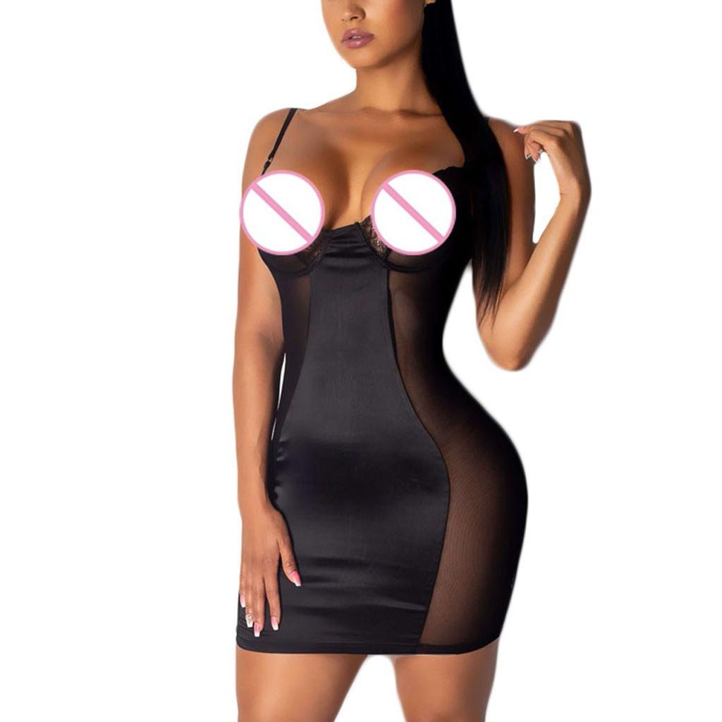 Женская сексуальная интересная плотная кружевная милая ночная рубашка с полым вырезом, комплект из двух предметов