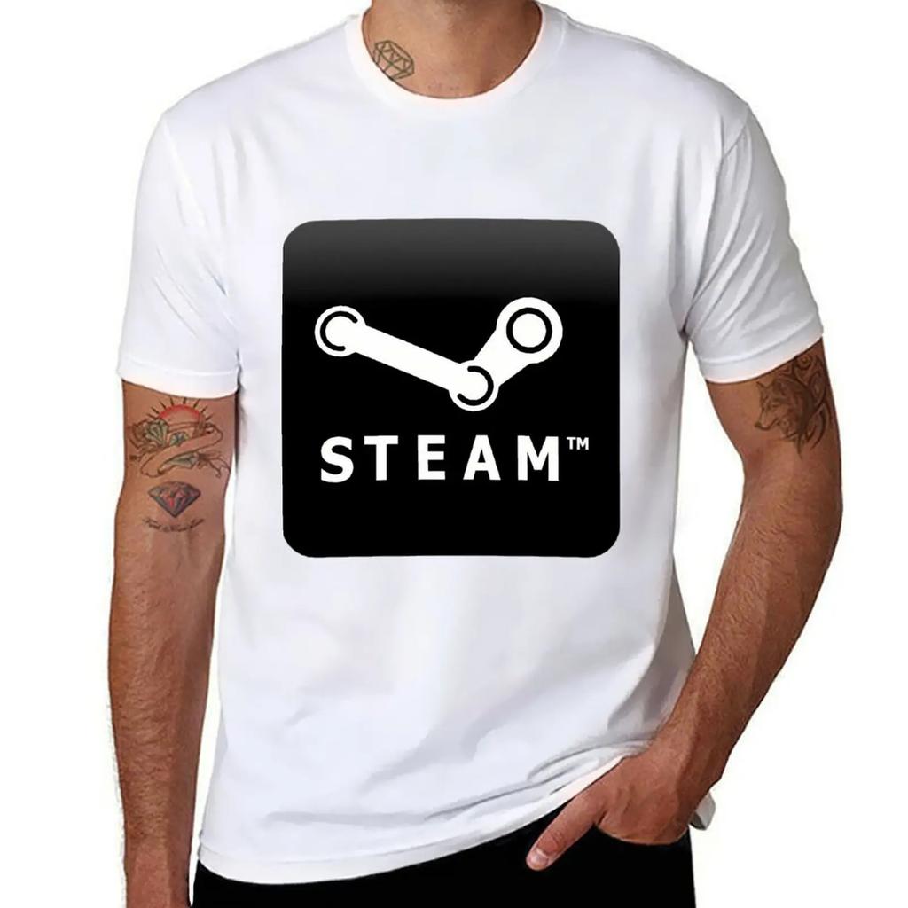 Steam Футболка индивидуальная футболка кавайная одежда черные футболки для мужчин