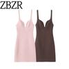 Zbzr Spring New Women Clothes Western Style Fashion Elastic Bowknot Decoration Short Dress 2180270 716