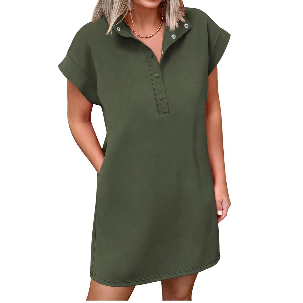 Женское пляжное платье с коротким рукавом, повседневное платье