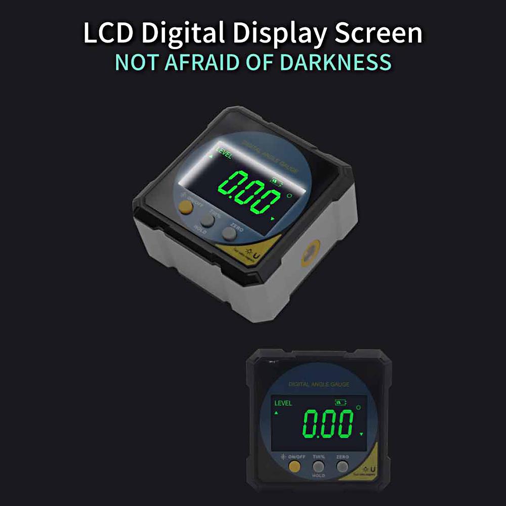 Двусторонний лазерный цифровой транспортир, магнитный инклинометр, угол 4 x 90 градусов, 2 режима, коробка уровня
