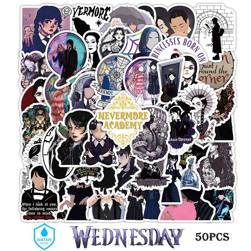 50 шт. Водонепроницаемые наклейки с Аддой Венсдей для украшения чемодана