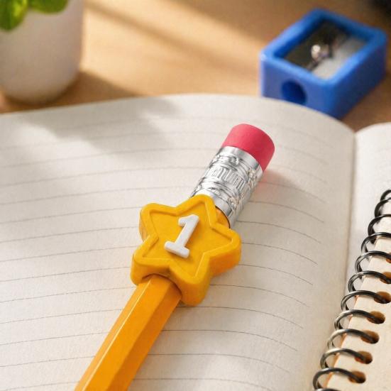 Cute Cartoon Pencil Toppers Set Toppers, Lovely Charms, Pen Number Caps for Classroom Decorations School Supplies Rewards Durable Silicone Protectors