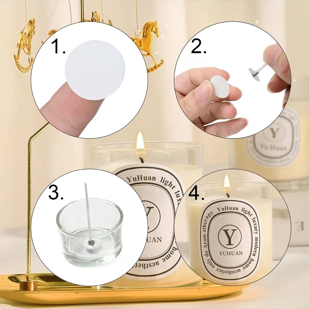 20 шт./лист Набор для изготовления свечей Наклейки для фитиля Двусторонние, Термостойкие наклейки для фитиля для принадлежностей для изготовления свечей