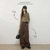 Bailuyu Women's 2025 Autumn Casual Colorblock Ruffle Cargo Pants