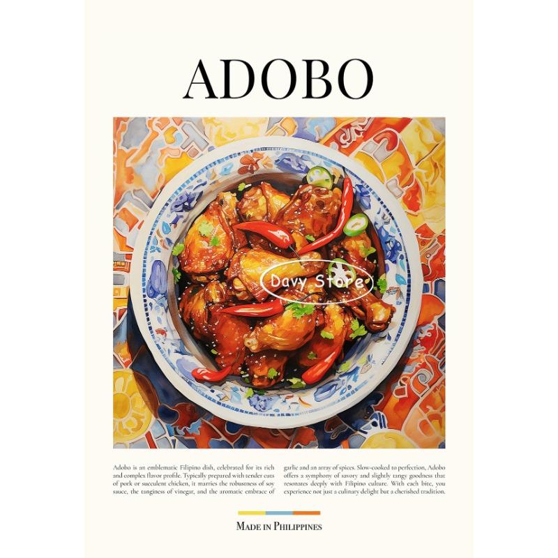 Кухонный постер с едой Пататас Бравас Чуррос Пицца Блины Холст Живопись Принты Настенная картина для бара Столовой Домашний декор