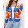Women's Autumn and Winter Rainbow Pattern Patchwork Striped Casual Jumper
