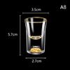 Luxury Crystal Glass Vodka Glass Sake Shochu Glass Bar Liqueur Gold Foil Glass Tea Cup High-end Gifts Hard Liquor Cups