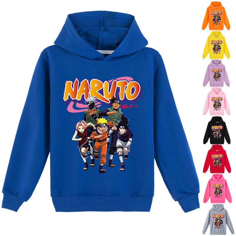 Толстовка с капюшоном из японского аниме «Наруто», повседневные хлопковые толстовки с капюшоном для мальчиков и девочек, крутая толстовка с капюшоном с героями мультфильмов, топы, детский пуловер, спортивная одежда, топы