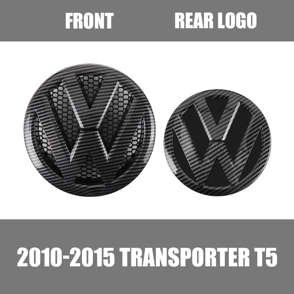 YNEPB1 1/2pcs Car Front Rear Trunk Logo Emblem Badge Sticker Decoration For Volkswagen VW Transporter T5 2010 2011 2012 2013 2015 2014