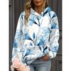 Stylish Floral Print Kangaroo Pocket Hoodie -Soft, Cozy, and Casual Long Sleeve Pullover Sweatshirt Women's Comfortable Clothing