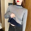 Women's Winter Turtleneck Sweater Bottoming Hundred Plus Fluffy Models Thickened Loose Casual Knitted Long-sleeved Tops