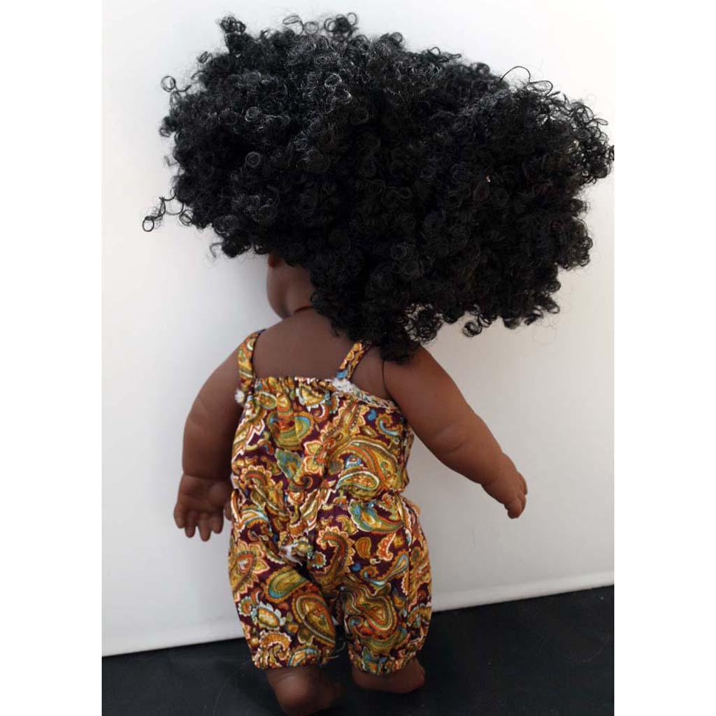 30cm Real Life Baby Girl Doll Vinyl African Newborn
