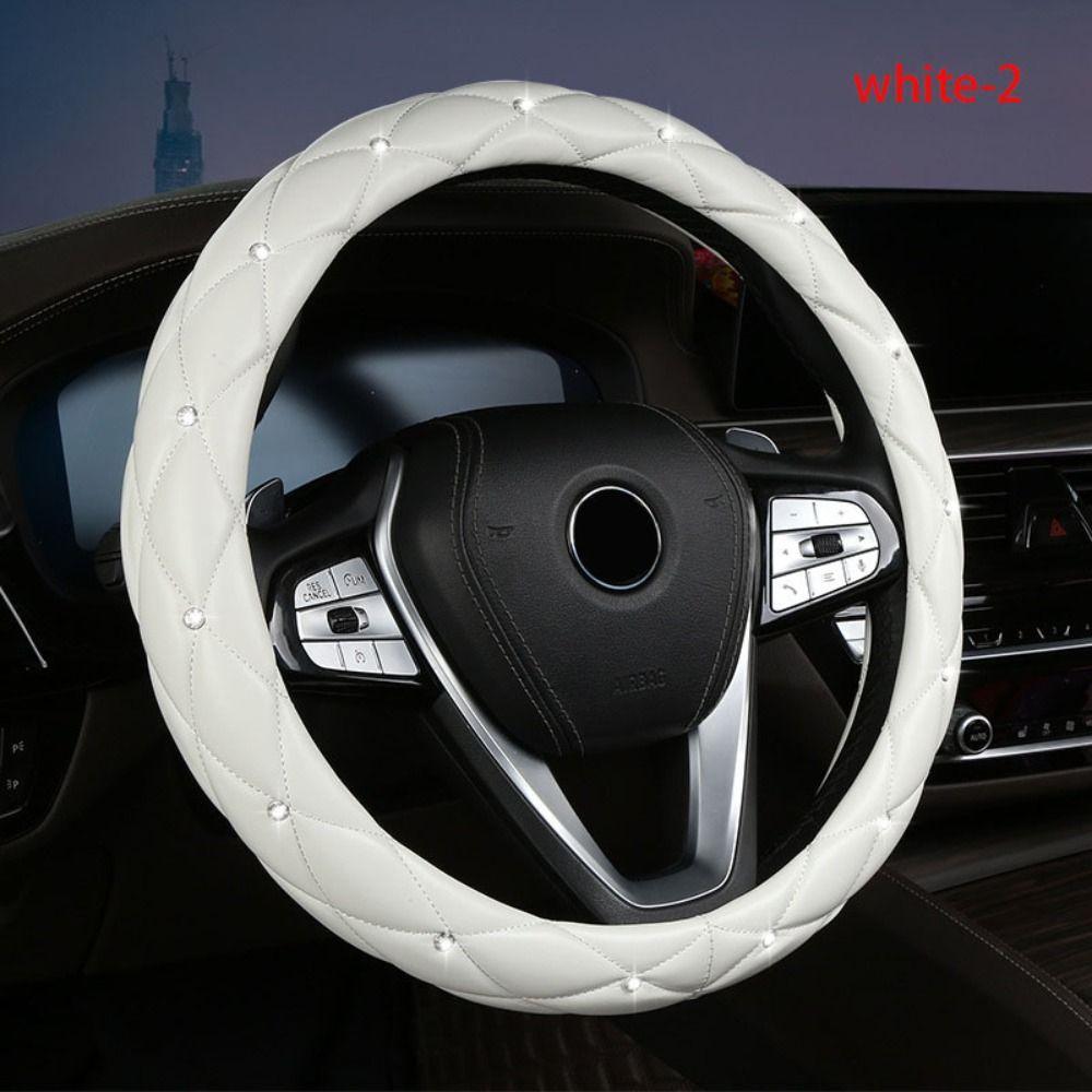 Fashion Diamond Black Pink Soft Auto Wheel Covers Cover Texture Steering Wheel Cover Car Glove