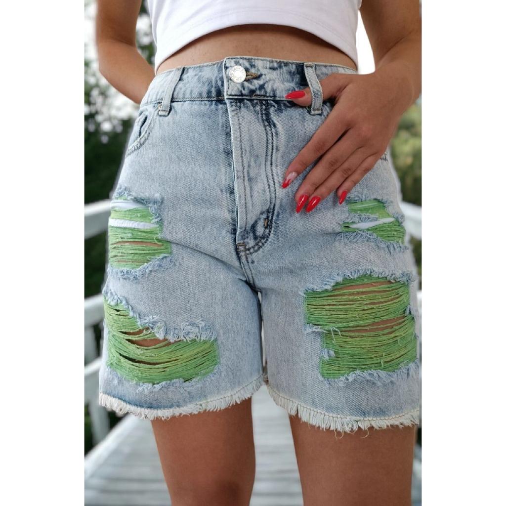 High Waist Torn With Liner Jeans Jeans Shorts
