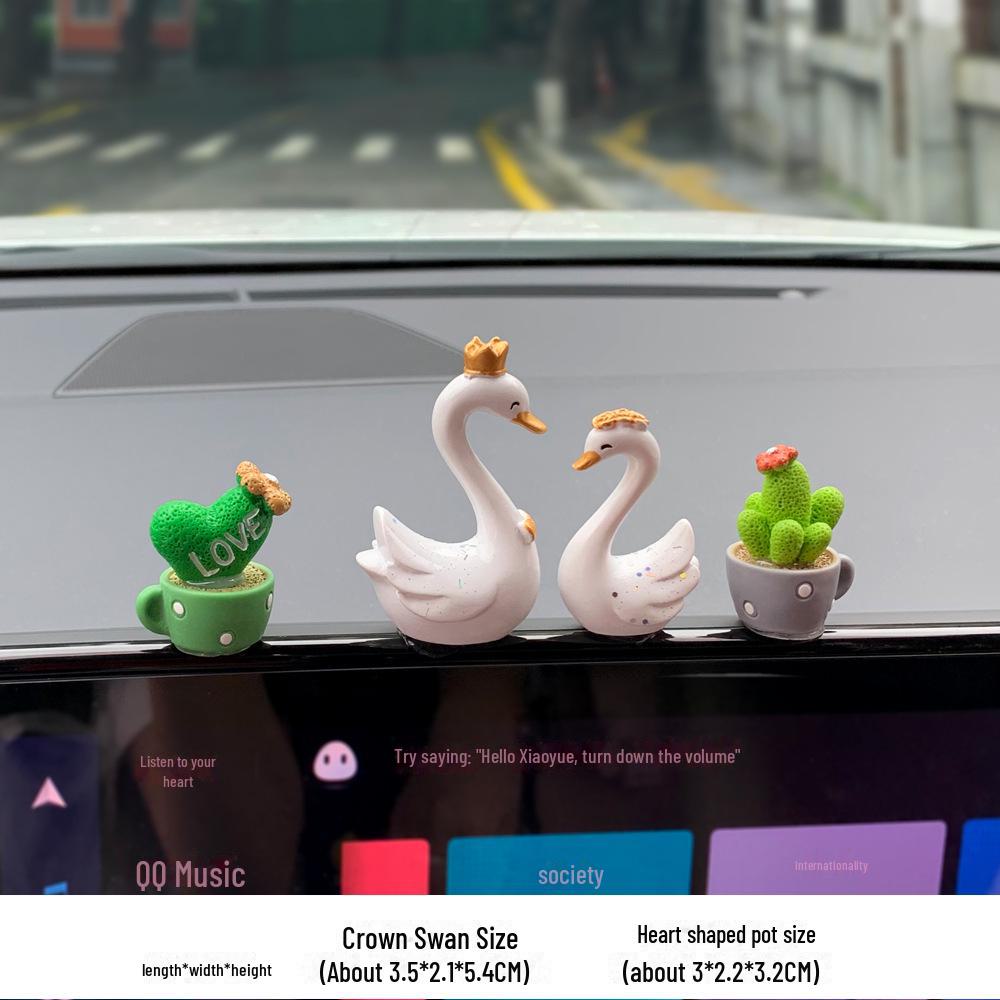 Мультяшные кактусы и животные украшения для автомобильных зеркал и приборной панели