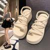 Sandals women's fashion versatile 2024 summer new models are not tired to wear outside, muffin platform women's shoes non-slip Roman beach shoes