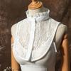 Lace Ruffles Fake Collar Detachable Sweater Decoration Collar Hollowed Out Stand Up Collar Half Shirts for Girls Women
