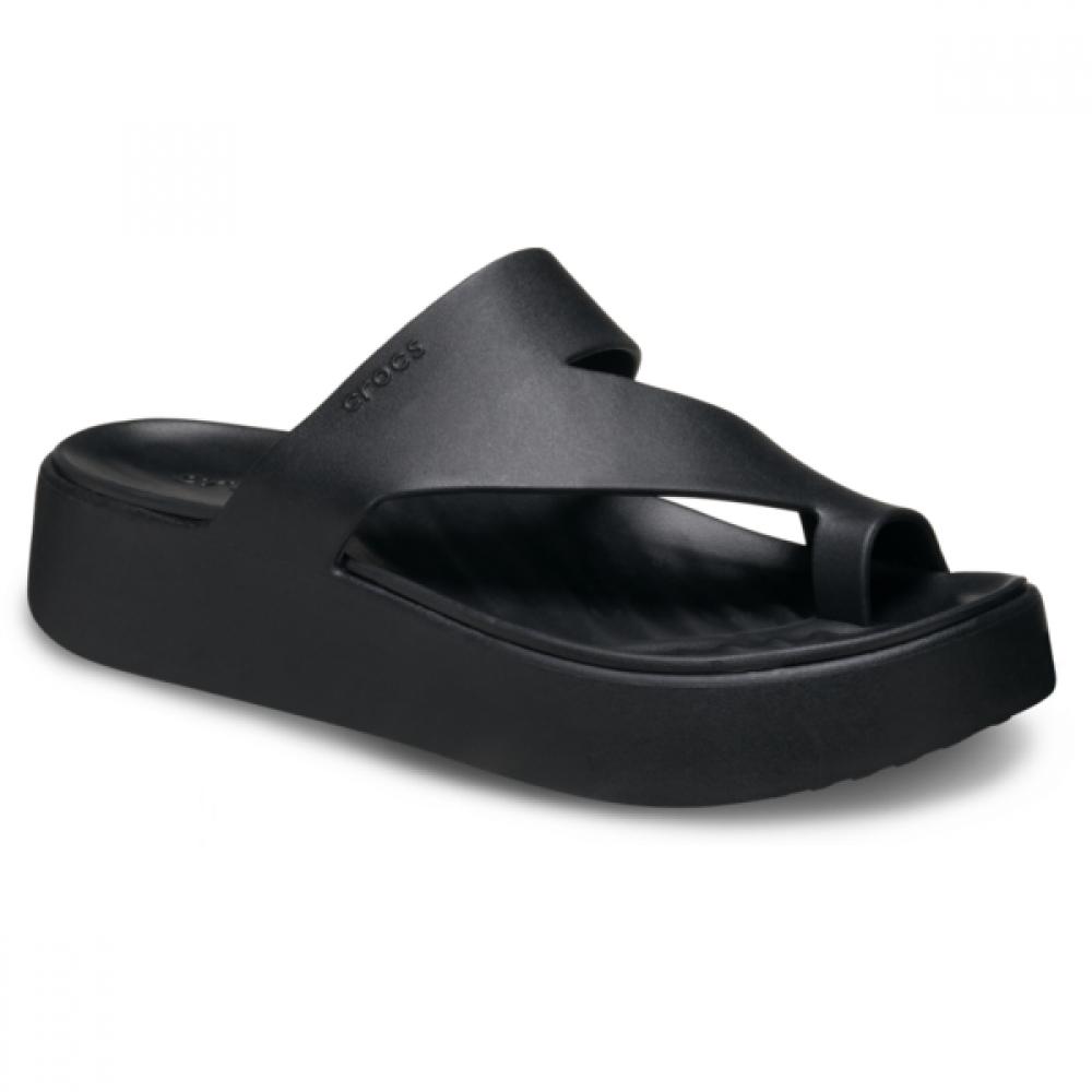 Crocs Getaway Platform Toe Loop Sandals Black 210834 001