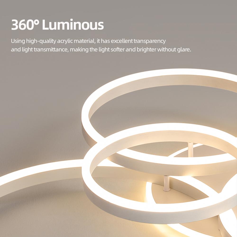 Светодиодные круглые потолочные светильники IRALAN для гостиной, спальни, 3-цветное затемнение, домашний светильник для помещений, современная потолочная люстра