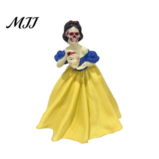 Spooky Shelf Display Halloween Fairy Princess Skeleton Figurine, Gothic Skull Tale Occult Tabletop Ornament Figure Statue for Home Bookshelf