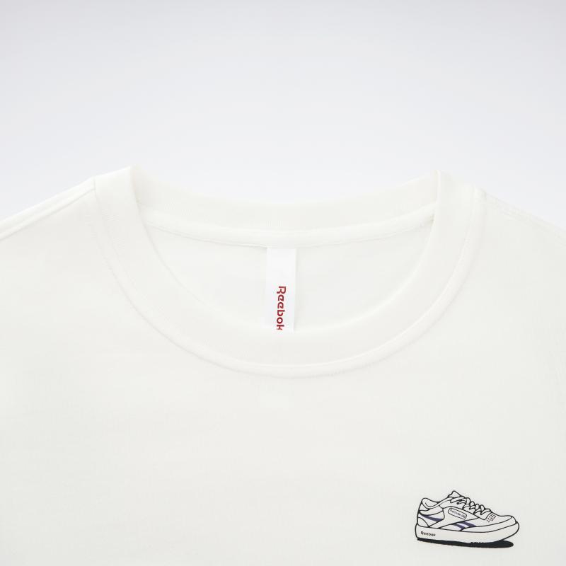 Reebok Женские футболки Кремовый Цвет Круглый Вырез Умеренный Прямой Крой 23RMS404WGW1