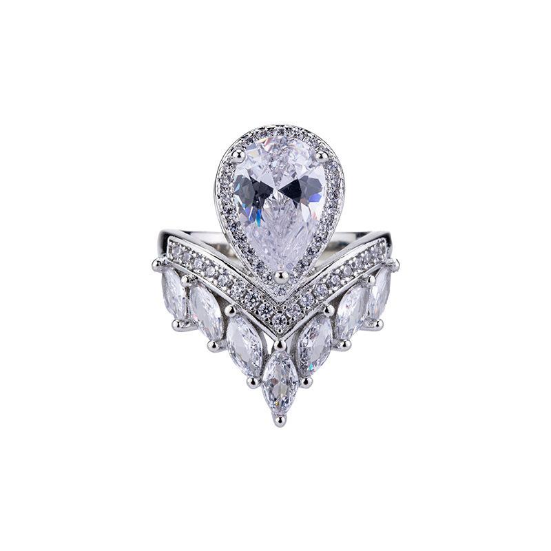 Кольцо с имитацией бриллианта в форме капли воды 'Лошадиный глаз' в стиле 'легкая роскошь', роскошное, с темпераментом, женское, свадебное, кольцо с бриллиантом