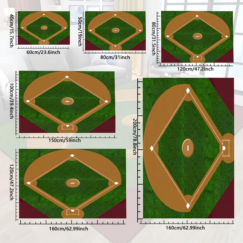 Коврик с дизайном зеленой травы - 1 шт., Толстый войлочный полиэстер, Машинная стирка, Идеально подходит для гостиной, спальни, прихожей, открытого пространства