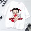 Горячая Распродажа BettyBoop Футболка Кавайный Мультяшный Ретро Стиль Хлопок Круглый Вырез Повседневная Одежда Y2k Стиль Футболка Стиль Девушки Сёдзё Креативность
