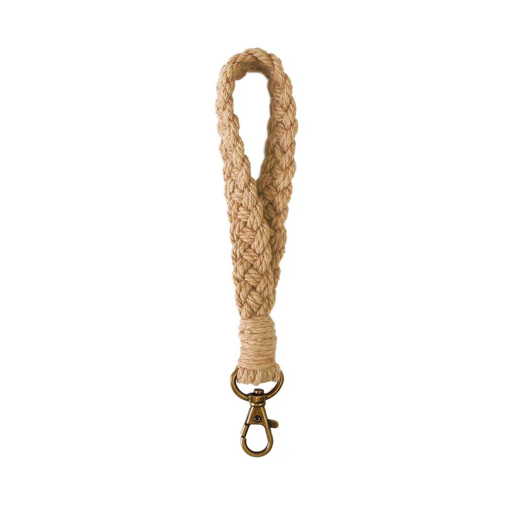 Hand-Woven Cotton Rope Keychain Lanyard Pendant