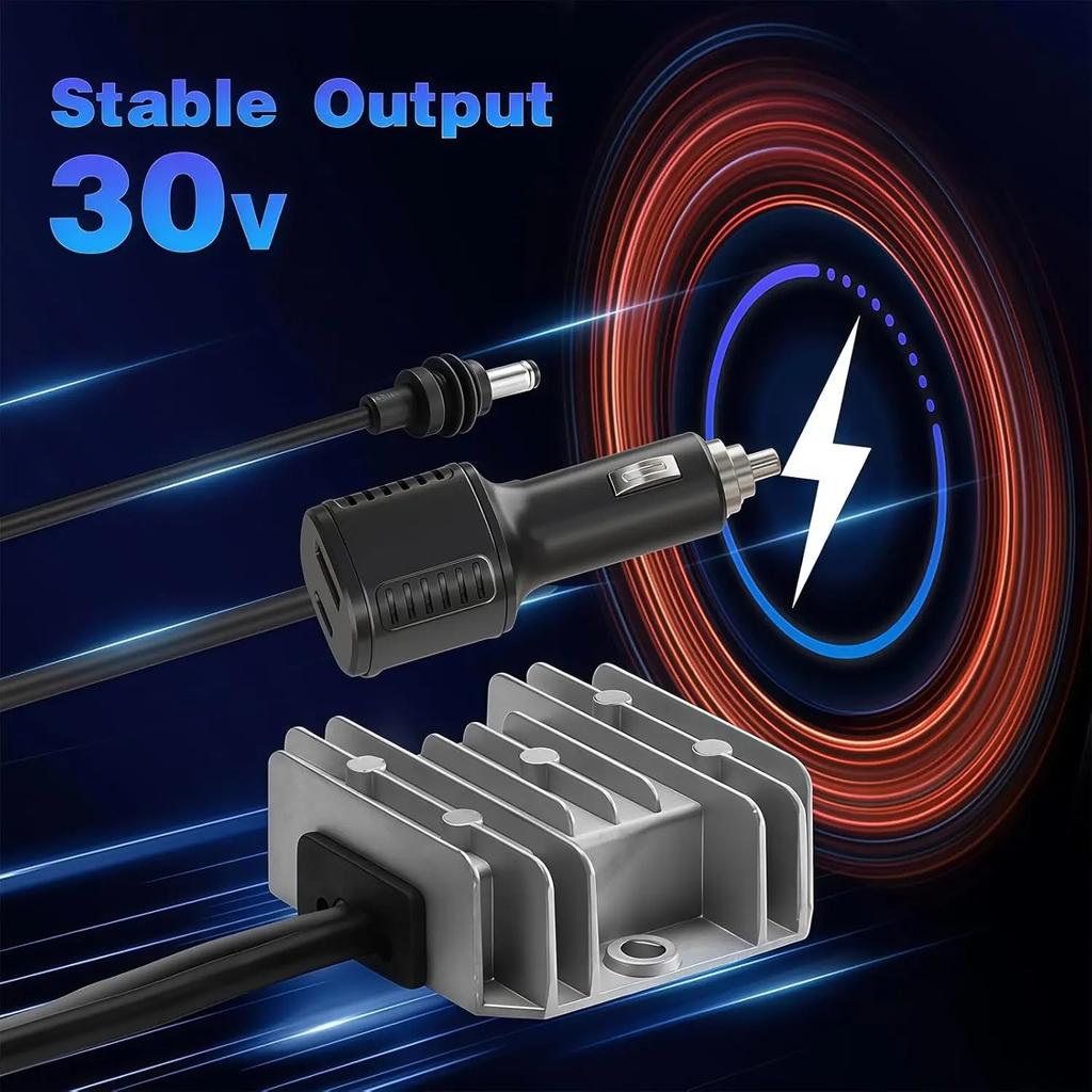 For Starlink Car Charger 12/24V Step Up To 30V 3.5A DC Power Cable with Digital Display Cigarette Lighter Adapte for Trucks RV