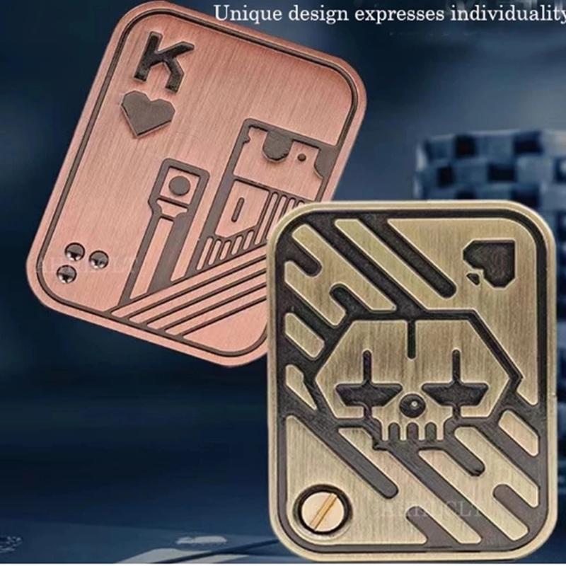 KK AA Фиджет Слайдер Металлический Череп Нажимной Слайдер Игрушка для Снятия Стресса Антистресс EDC Волчок Спиннинг Покерные Игрушки Взрослые Подарки