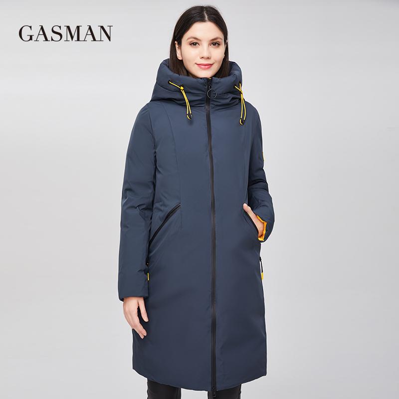 Gasman 2021 модная брендовая пуховая парка Thcik, женская зимняя куртка, женские пальто с капюшоном, женская теплая верхняя одежда, винтажное высокое качество 210