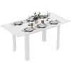 Extendable Dining Table 120 160 X 70 Cm Adjustable Kitchen Table For 4 6 Persons Mdf High Gloss White