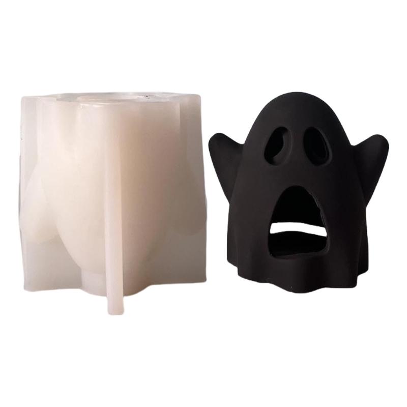 Spooky Shape Silicone Mold For Epoxy Resin Candle Holder Tealight Stand Crafting Halloween Decoration Cement Craft