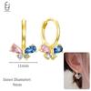 925 Sterling Silver Ear Needle Fashion Hoop Earrings Colorful Crystal Pendants Gold Earring Premium Luxury Women's Jewelry Gift