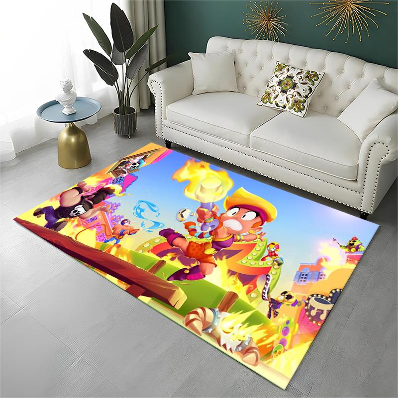 Cartoon B-Brawl Game Non-Slip Area Rug for Living Room,Bedroom,Playroom,Soft Carpet Floor Mat Home Decor Rug Kids Room Gift