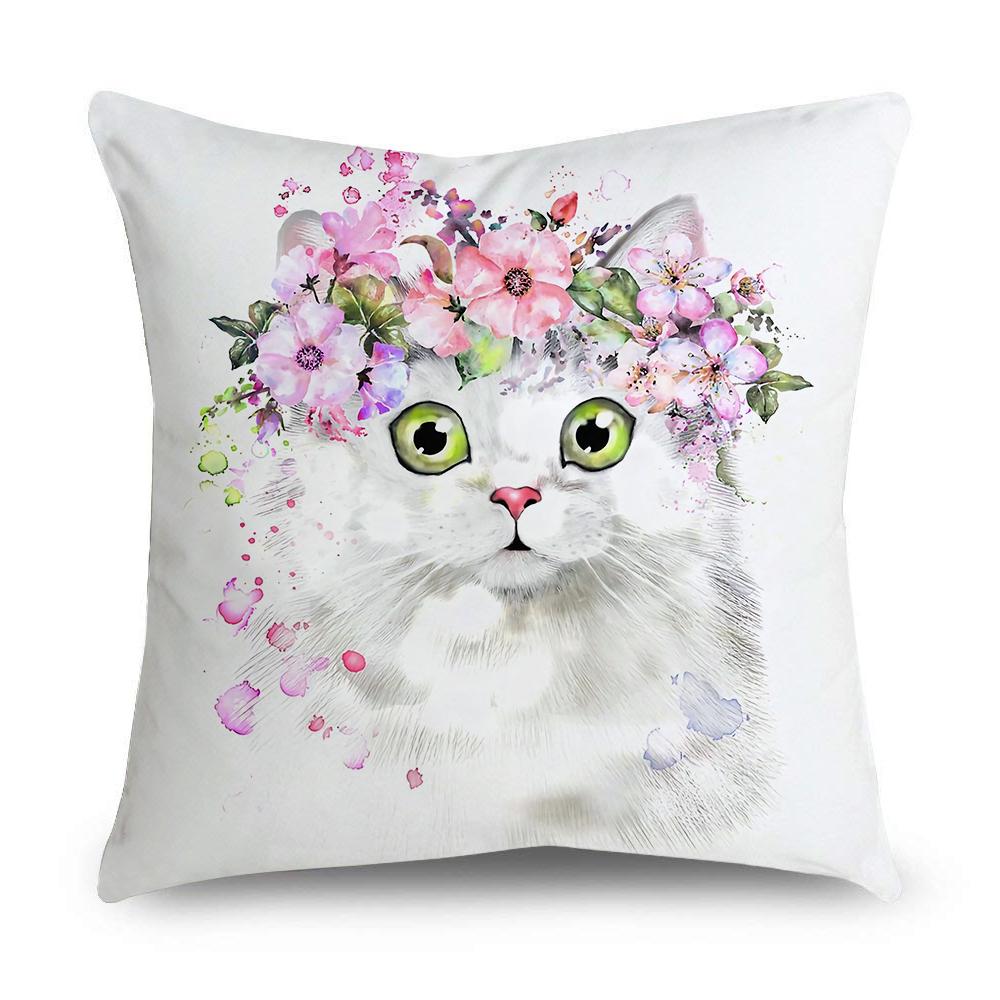 Чехол для подушки с милым котом для гостиной, автомобиля, дивана, стула, персиковой кожи, домашний декор, наволочка