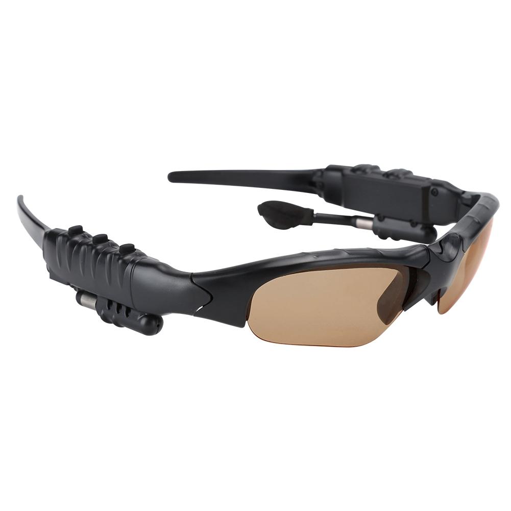 Bluetooth 5.0 Sunglasses Solar Power Wireless Glasses Headphone Headset Stereo EarphoneDark Brown