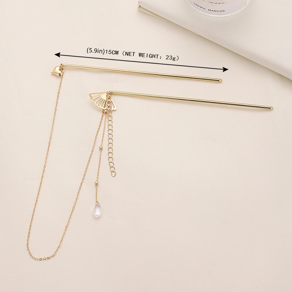 Головной убор Ханфу в древнем стиле Длинная кисточка на цепочке Сделай сам Двойная заколка для волос Две вилки для волос Палочка для волос в китайском стиле Палочки для волос