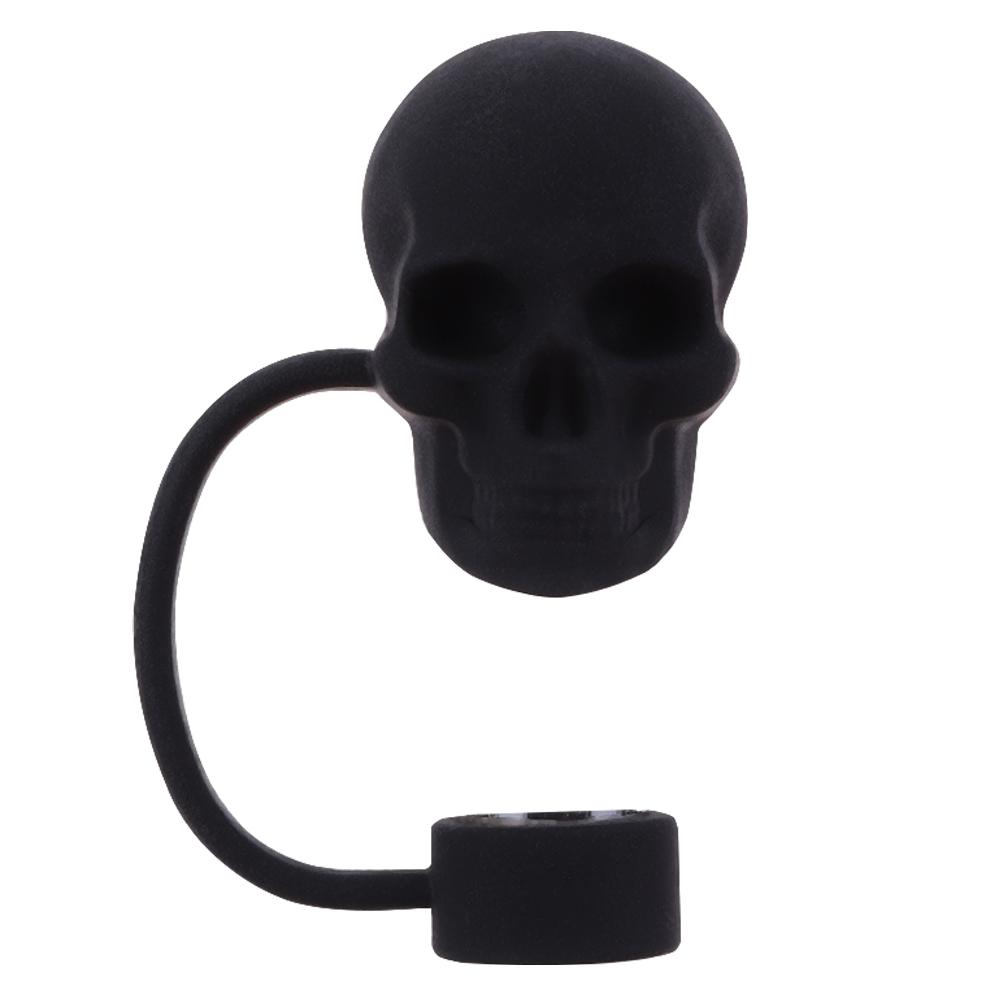 Silicone Skull Shape Straw Caps Dust-Proof Halloween Skull Straw Toppers Funny Tumbler Straw Plugs for Stanley 30&40 Oz Tumbler