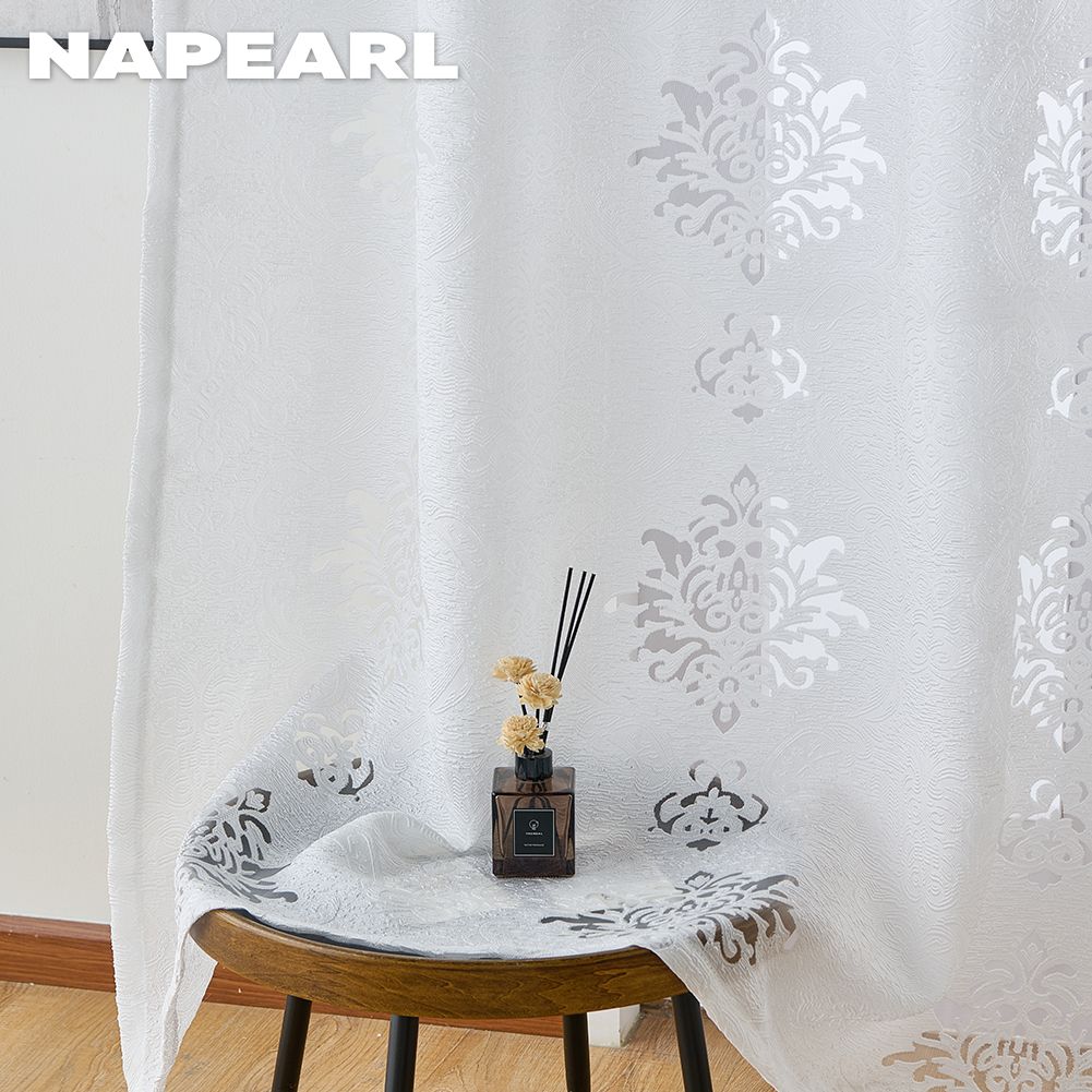 1 шт. NAPEARL 10% затемнение модный классический тюль универсальный жаккардовый прозрачный занавес для кухни гостиной спальни балкона окна домашнего декора