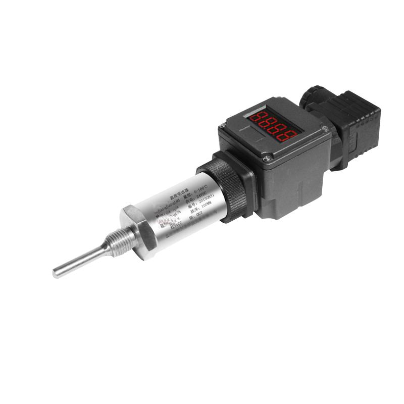 4-20mA 50mm Insert Deep Temperature Sensor 0-10V PT100 200C DC24V LED Temperature Transducer M20*1.5 Temperature Transmitter