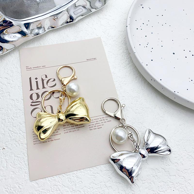 1 шт. жемчужный бант прекрасный автомобильный ключ украшение Ins чехол для наушников корейский бант брелок подвеска сумка