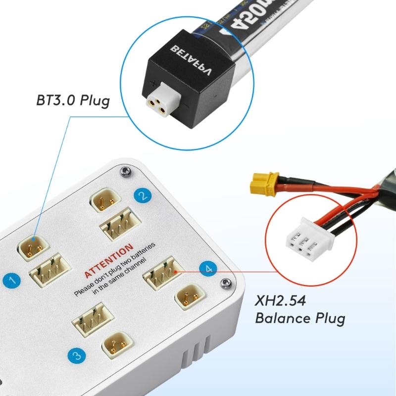 Multiple Port 2S Lipos Balance Charger For Drones Featuring Heat Dissipation And Memory Setting