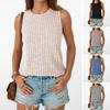 Женские топы с круглым вырезом без рукавов облегающие вязаные топы однотонные эластичные