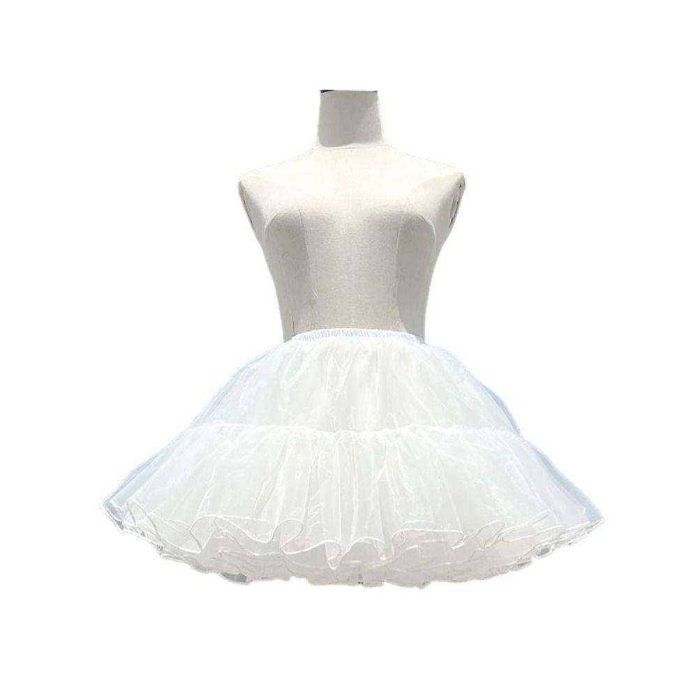 4 Layer White Petticoat Lolita Bottoms Skirt Support New Boneless Puffy Skirt