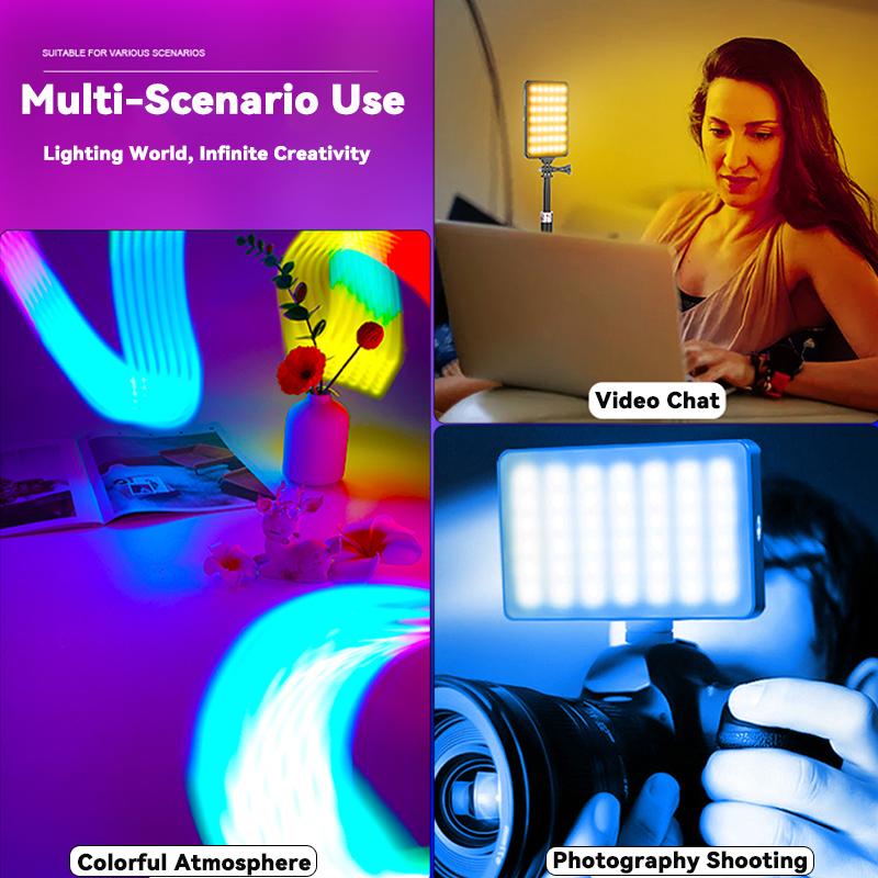 Portable RGB Selfie Light 3100mAh Rechargeable Phone Clip LED Fill Light for Live Broadcast YouTube Vlog Photography Video