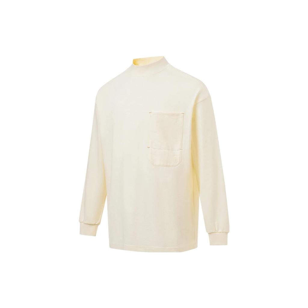 Li Ning X Jackie Chan Kung Fu Series Innate Qi Solid Color Polo Collar Long Sleeve Jacket Unisex Jacket Paper-White AHST053-2