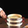 Anti-scalding Handle Aluminum Edge Bamboo Steamer Breathable Bottom Stuffed Bun Steamer  Restaurant